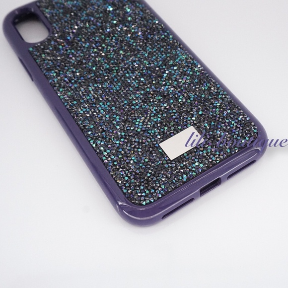 NIB New Swarovski 5478874 Glam Rock Smartphone Case Cover iPhone XR Purple Multi - Picture 4 of 10